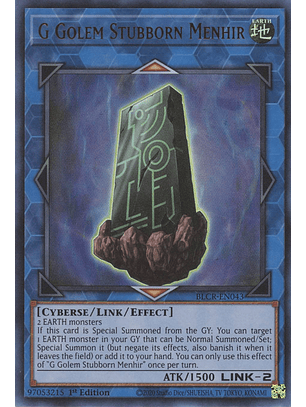G Golem Stubborn Menhir - BLCR-EN043 - Ultra Rare