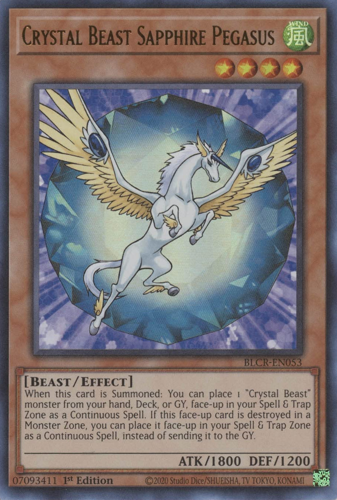 Crystal Beast Sapphire Pegasus - BLCR-EN053 - Ultra Rare 1
