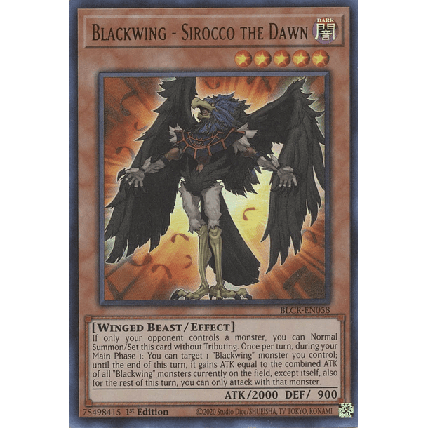 Blackwing - Sirocco the Dawn - BLCR-EN058 - Ultra Rare