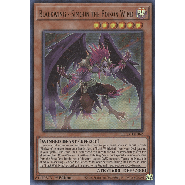 Blackwing - Simoon the Poison Wind - BLCR-EN062 - Ultra Rare