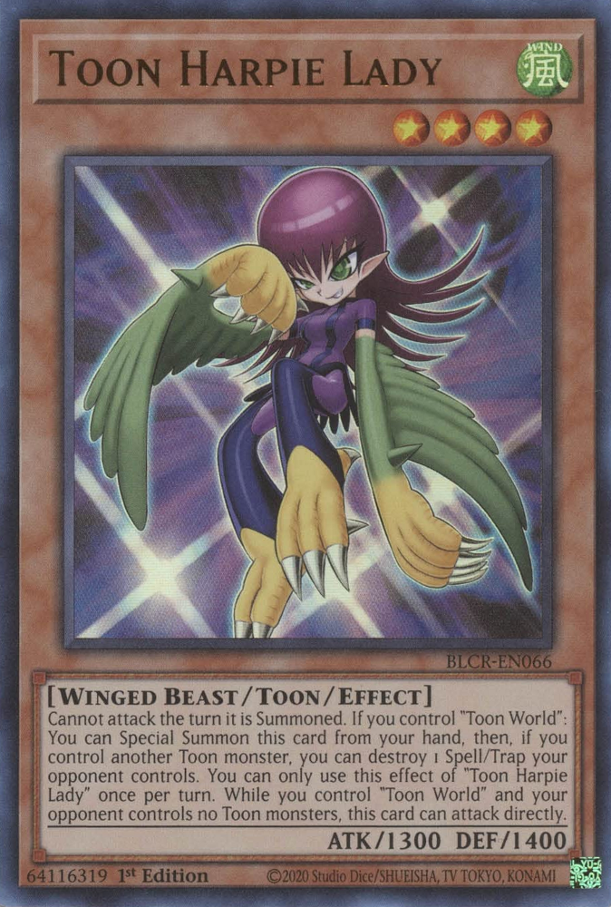 Toon Harpie Lady - BLCR-EN066 - Ultra Rare 1