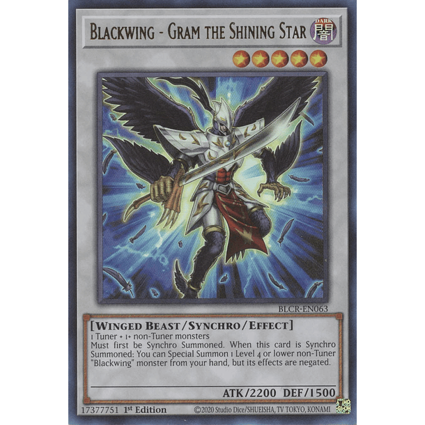 Blackwing - Gram the Shining Star - BLCR-EN063 - Ultra Rare