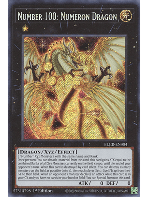 Number 100: Numeron Dragon - BLCR-EN084 - Secret Rare 