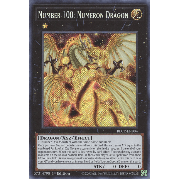Number 100: Numeron Dragon - BLCR-EN084 - Secret Rare 
