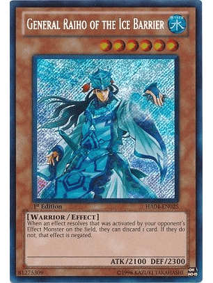 General Raiho of the Ice Barrier - HA04-EN025 - Secret Rare