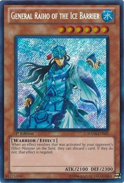General Raiho of the Ice Barrier - HA04-EN025 - Secret Rare