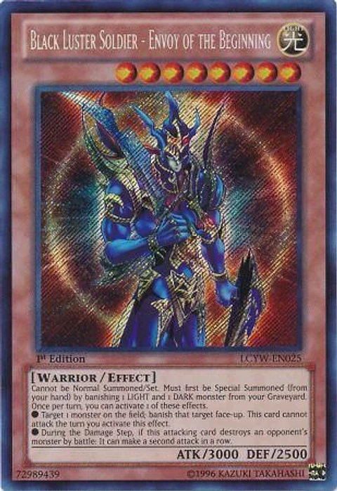 Black Luster Soldier - Envoy of the Beginning - LCYW-EN025 - Secret Rare 1st Edition (desgastado)