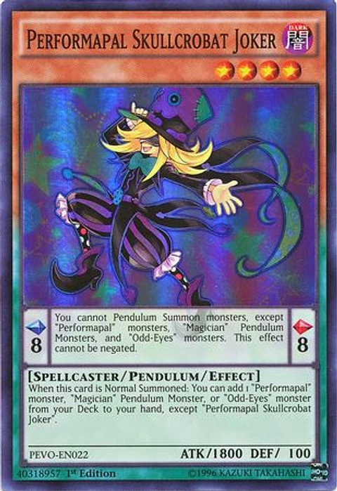 Performapal Skullcrobat Joker - PEVO-EN022 - Super Rare 