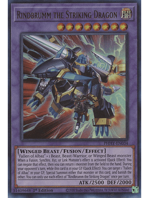 Rindbrumm the Striking Dragon - PHHY-EN034 - Ultra Rare
