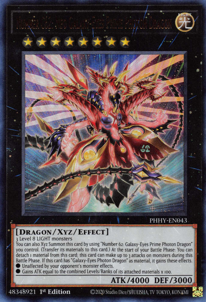 Number C62: Neo Galaxy-Eyes Prime Photon Dragon - PHHY-EN043 - Ultra Rare  1