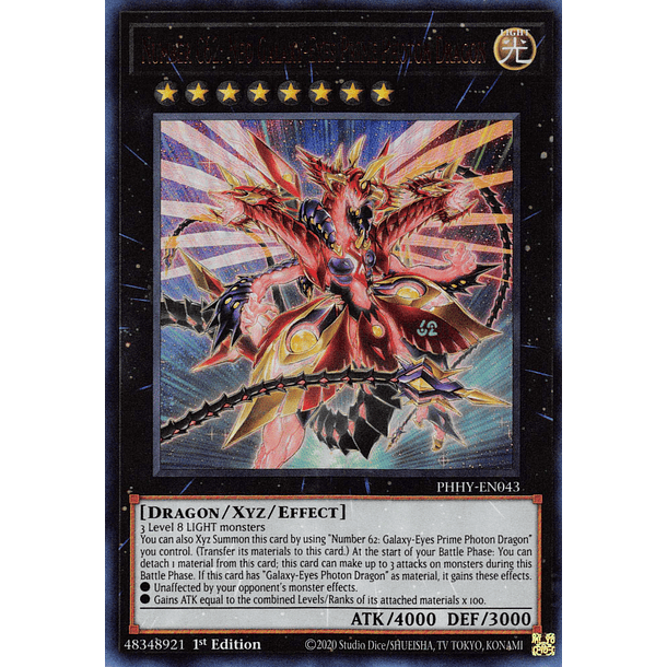 Number C62: Neo Galaxy-Eyes Prime Photon Dragon - PHHY-EN043 - Ultra Rare 