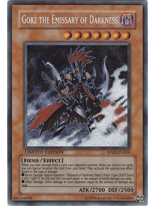 Gorz the Emissary of Darkness - RP02-EN000 - Secret Rare (Desgastado jugado  letras ya casi no se ven )