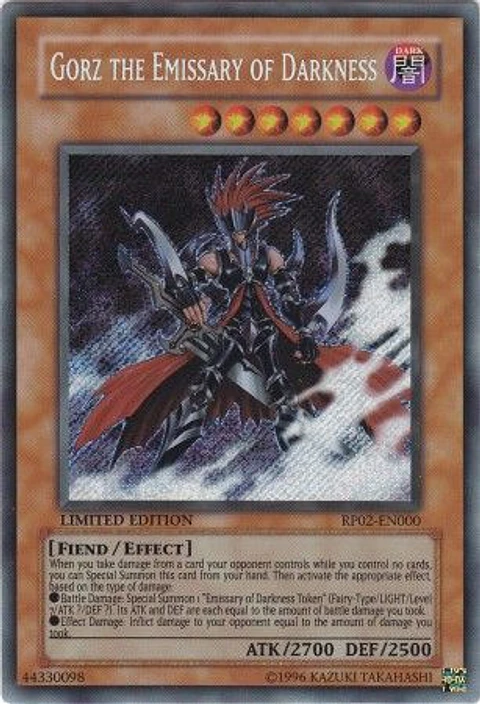 Gorz the Emissary of Darkness - RP02-EN000 - Secret Rare (Desgastado jugado  letras ya casi no se ven )