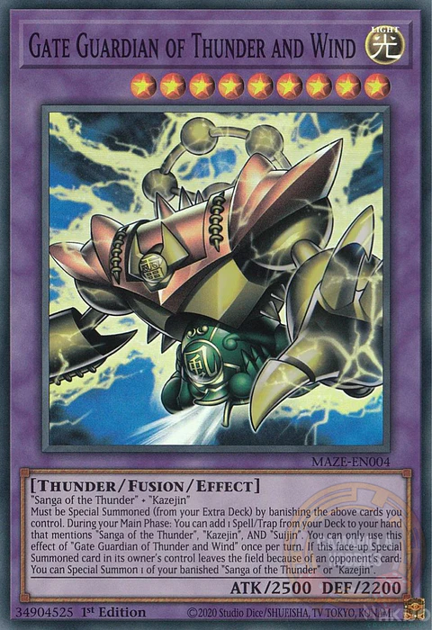 Gate Guardian of Thunder and Wind - MAZE-EN004 - Super Rare 