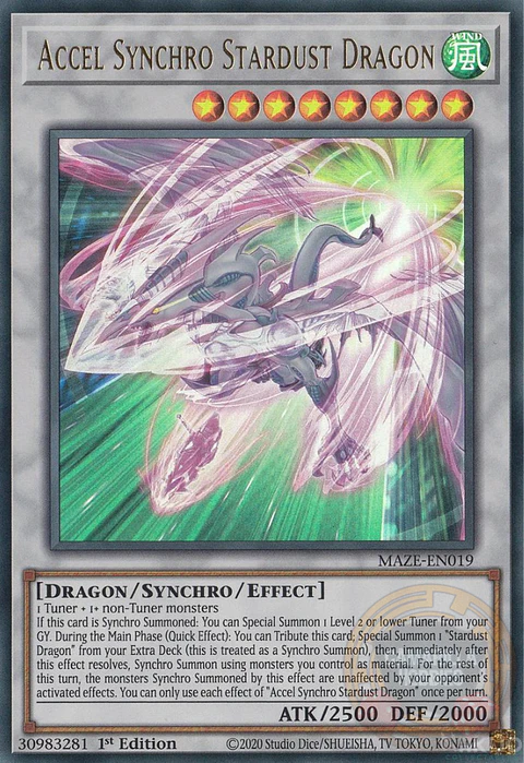 Accel Synchro Stardust Dragon - MAZE-EN019 - Ultra Rare 