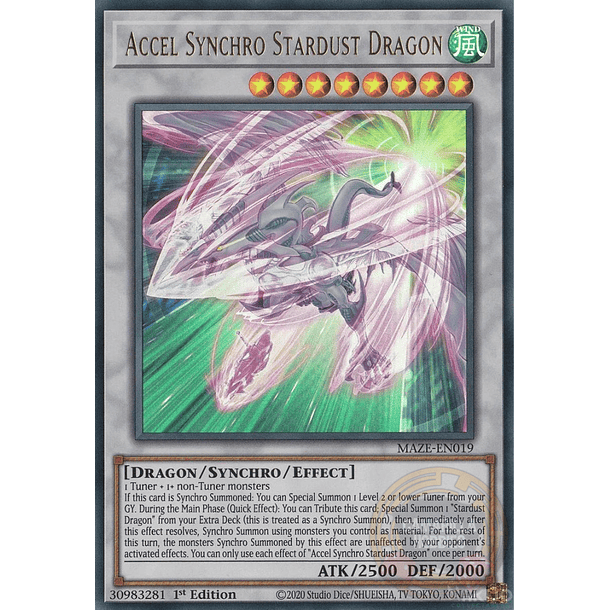 Accel Synchro Stardust Dragon - MAZE-EN019 - Ultra Rare 