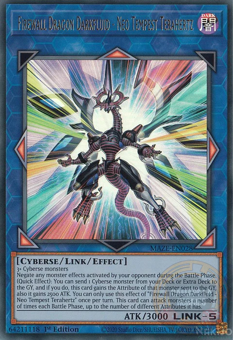 Firewall Dragon Darkfluid - Neo Tempest Terahertz - MAZE-EN028 - Ultra Rare 