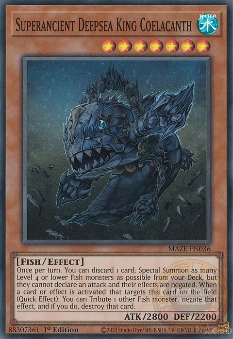 Superancient Deepsea King Coelacanth - MAZE-EN036 - Super Rare 