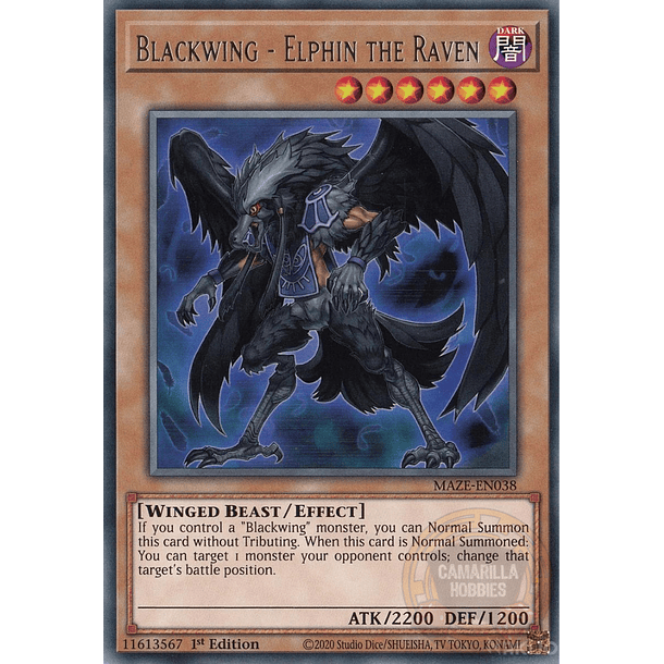 Blackwing - Elphin the Raven - MAZE-EN038 - Rare 