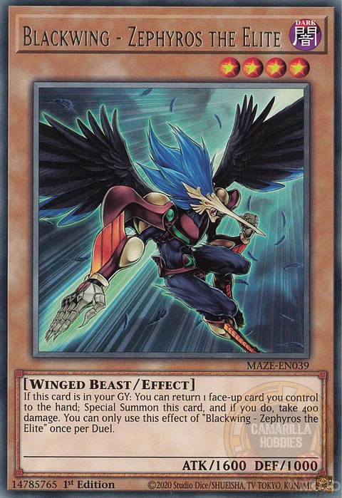 Blackwing - Zephyros the Elite - MAZE-EN039 - Rare 