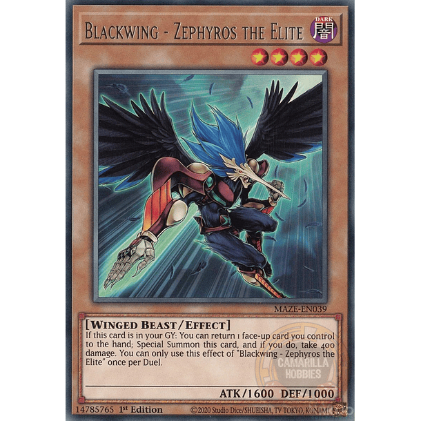 Blackwing - Zephyros the Elite - MAZE-EN039 - Rare 