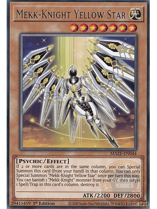 Mekk-Knight Yellow Star - MAZE-EN044 - Rare 