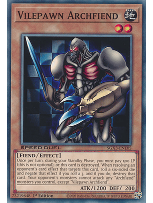 Vilepawn Archfiend - SGX3-ENE05 - Common