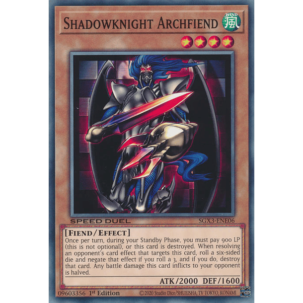 Shadowknight Archfiend - SGX3-ENE06 - Common