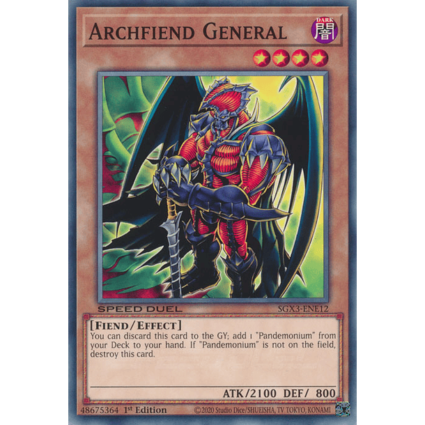 Archfiend General - SGX3-ENE12 - Common