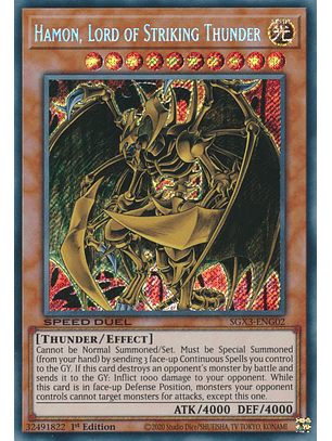 Hamon, Lord of Striking Thunder - SGX3-ENG02 - Secret Rare