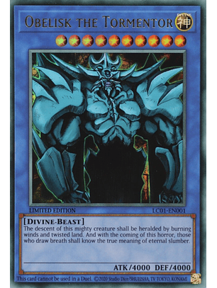 Obelisk the Tormentor - LC01-EN001 - Ultra Rare Limited Editon 25TH