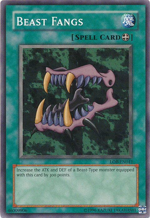 Beast Fangs - LOB-EN041 - Common Unlimited (25th Reprint)