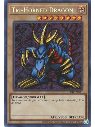 Tri-Horned Dragon - LOB-EN000 - Secret Rare Unlimited (25th Reprint)