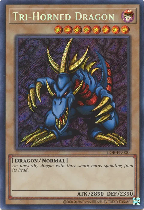Tri-Horned Dragon - LOB-EN000 - Secret Rare Unlimited (25th Reprint)
