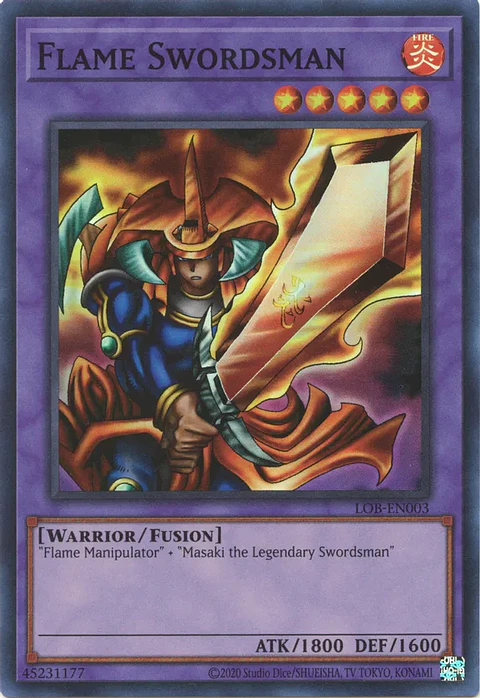 Flame Swordsman - LOB-EN003 - Super Rare Unlimited (25th Reprint)