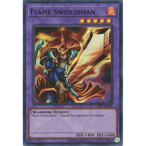 Flame Swordsman - LOB-EN003 - Super Rare Unlimited (25th Reprint)