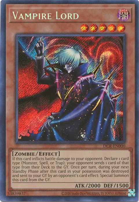 Vampire Lord - DCR-EN000 - Secret Rare Unlimited (25th Reprint)