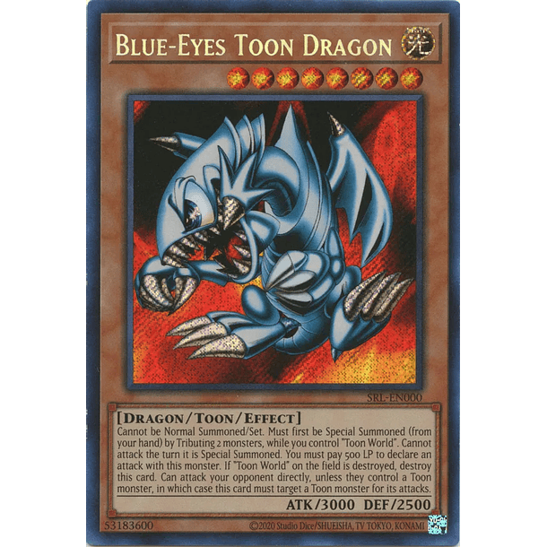 Blue-Eyes Toon Dragon (SRL-EN000) - SRL-EN000 - Secret Rare Unlimited (25th Reprint)