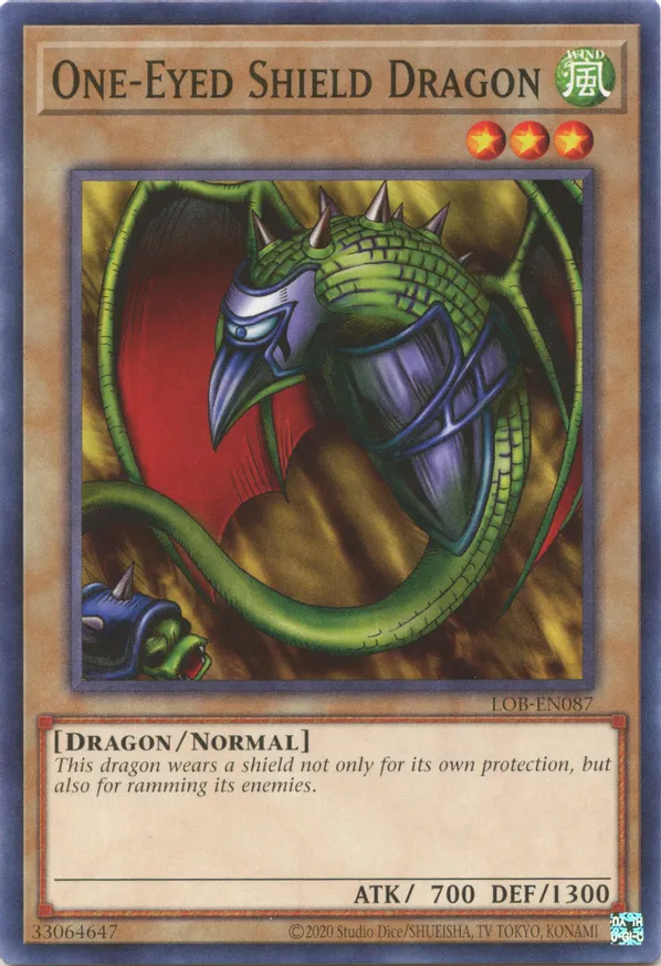 One-Eyed Shield Dragon - LOB-EN087 - Common Unlimited (25th Reprint) 1