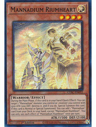 Mannadium Riumheart - CYAC-EN012 - Ultra Rare