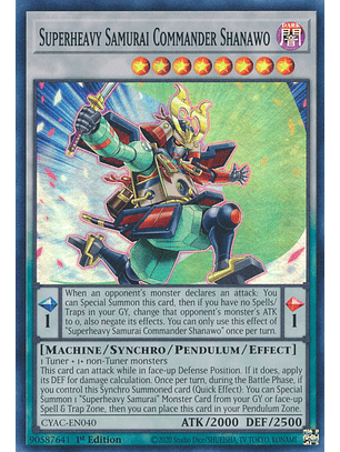 Superheavy Samurai Commander Shanawo - CYAC-EN040 - Super Rare