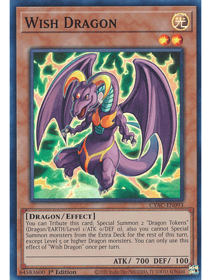 Wish Dragon - CYAC-EN093 - Super Rare