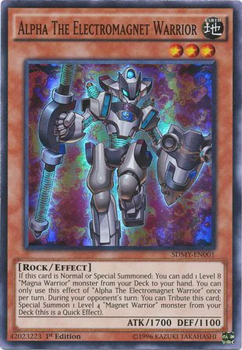 Alpha The Electromagnet Warrior - SDMY-EN001 - Super Rare 