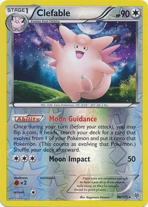 Clefable - 98/135 - Rare Reverse Holo