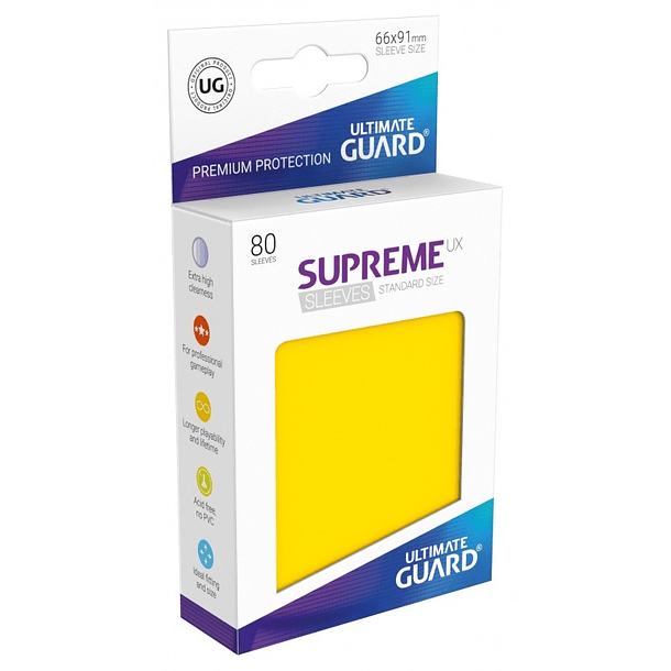 Supreme UX Sleeves - (Amarillo) Standard Size (80)