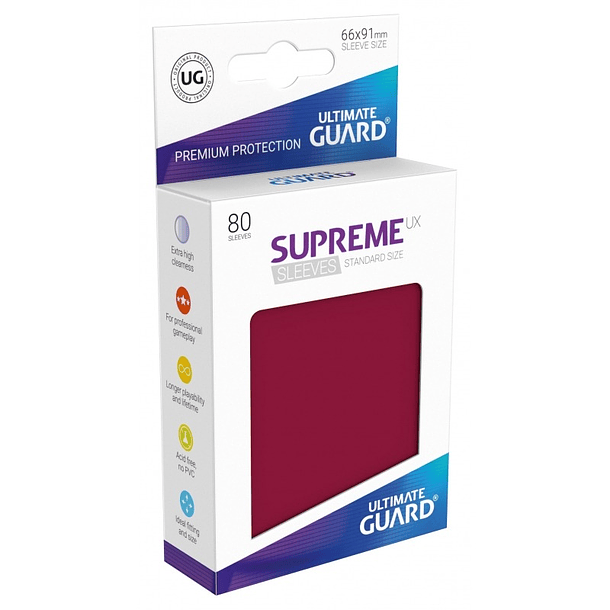 Supreme UX Sleeves - (Burdeos) Standard Size (80)