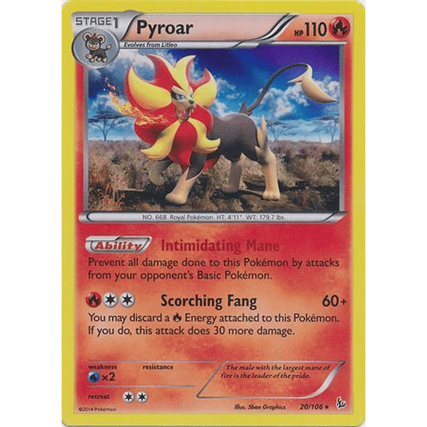 Pyroar - 20/106 - Holo Rare