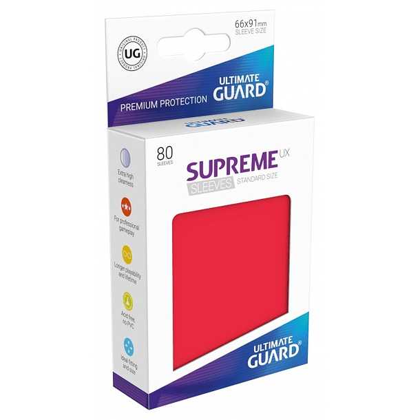 Supreme UX Sleeves - (Rojo) Standard Size (80)