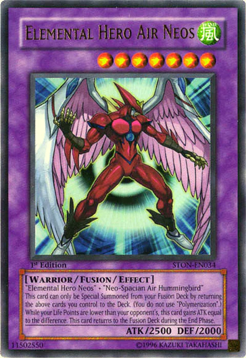 Elemental Hero Air Neos - STON-EN034 - Ultra Rare 1st edition NM