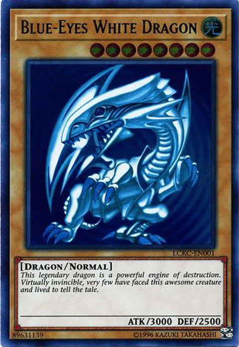 Blue-Eyes White Dragon (Blue Ripple Background) - LCKC-EN001 - Ultra Rare